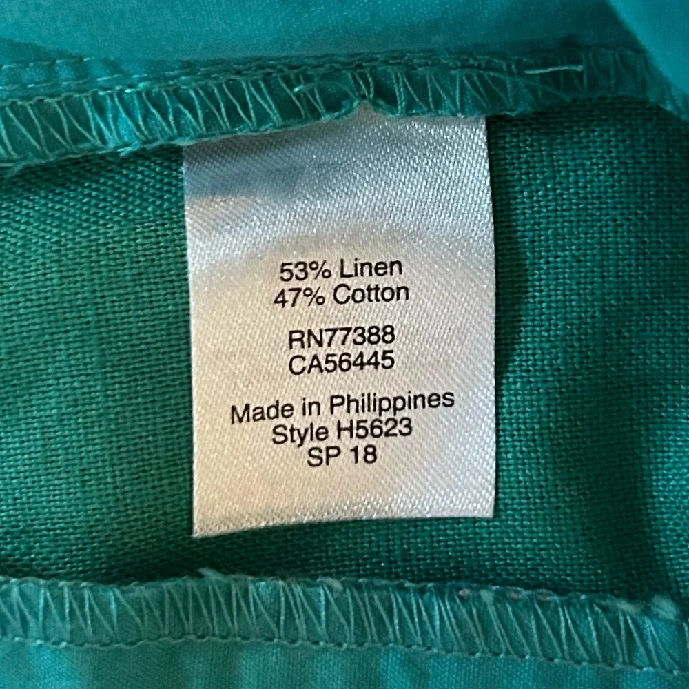 J. Crew | Women’s Green Linen Blend Scalloped Hem Shorts Size 0